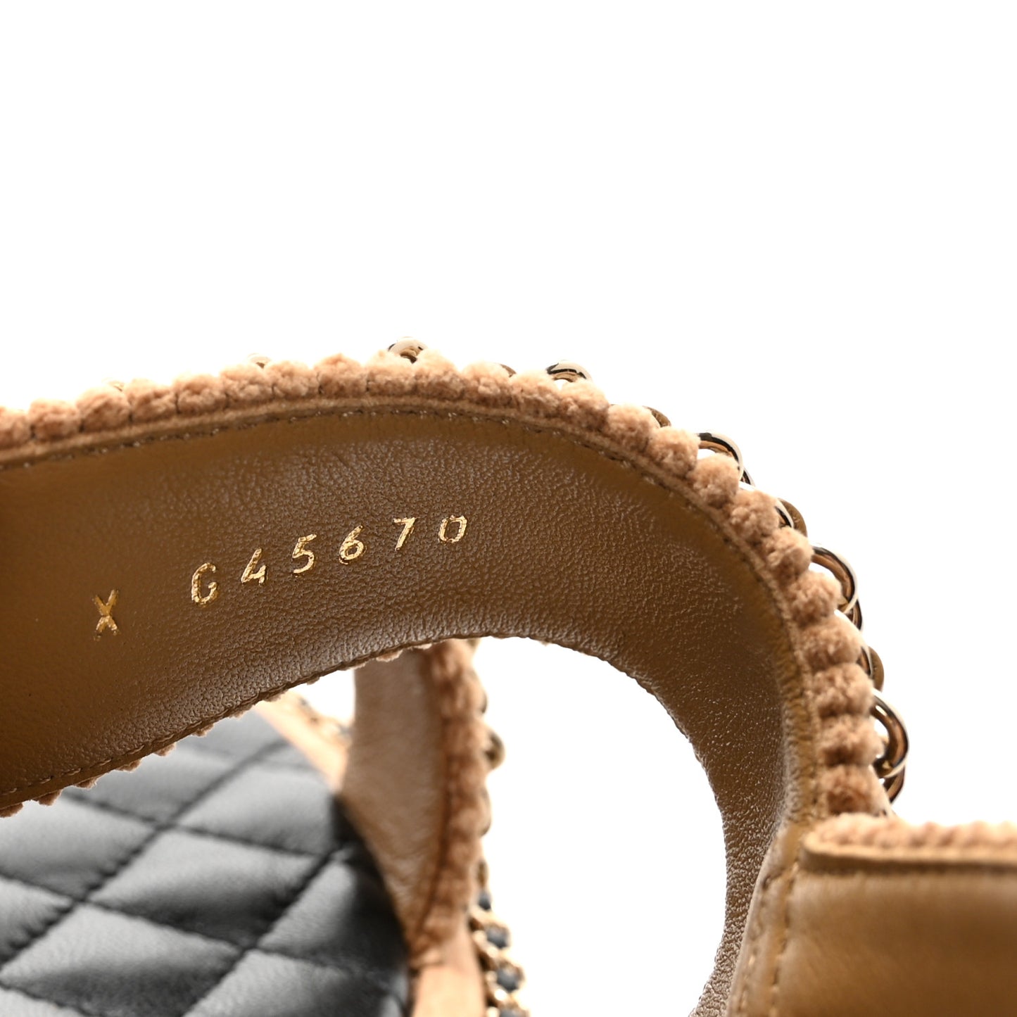 Corduroy Chain CC Sandal 40 Dark Beige