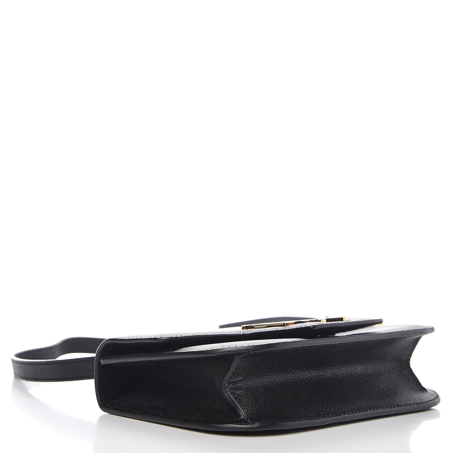 Little Stones Calfskin Small Insignia Flap Black