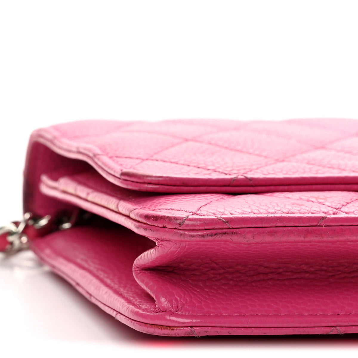 Chanel Caviar Enamel Quilted Wallet On Chain WOC Pink 10 of 14
