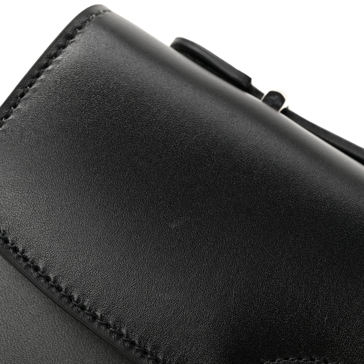 Senna Calfskin Petite GG Top Handle Shoulder Bag Black