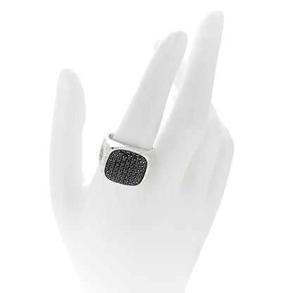 David Yurman Sterling Silver Black Diamond Streamline Signet Ring 61 9.5 2 of 4