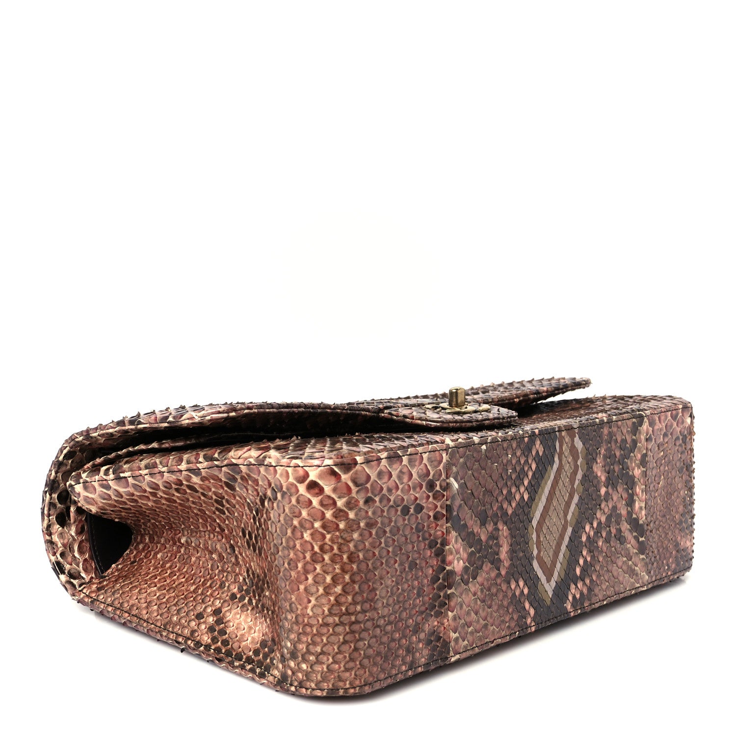 Chanel Snakeskin Jumbo Double Flap Brown Multicolor 1765635