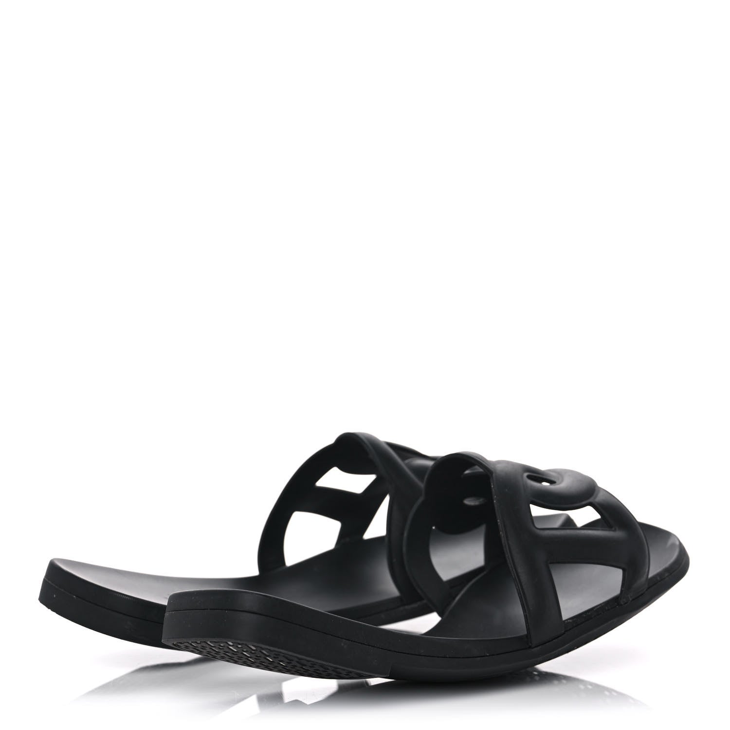 Hermes Rubber Aloha Sandals 38 Black 4 of 9