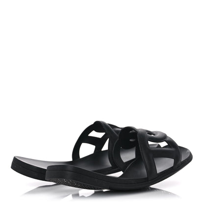 Hermes Rubber Aloha Sandals 38 Black 4 of 9