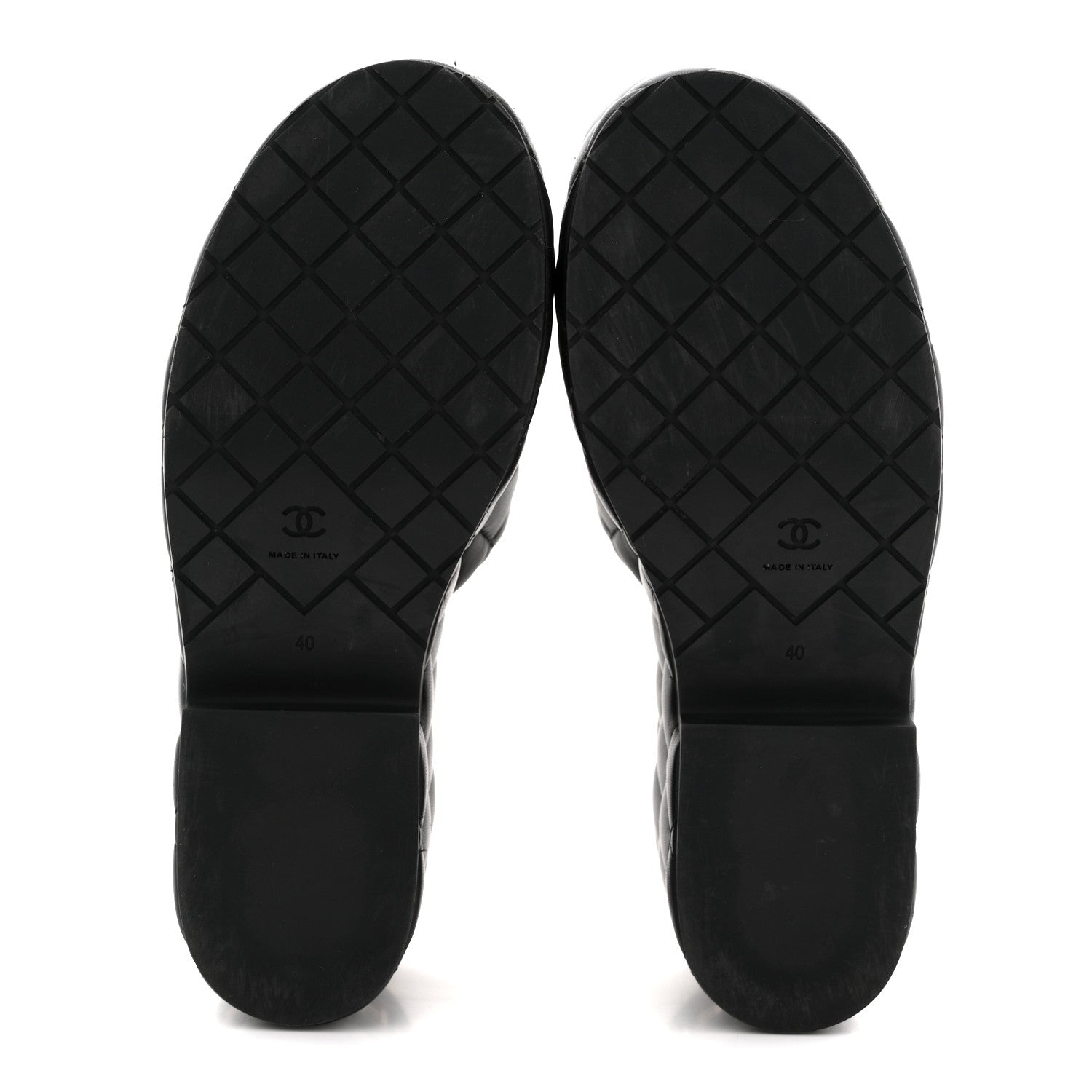 Chanel Lambskin Quilted CC Mules Wedge Sandals 40 Black 7 of 15