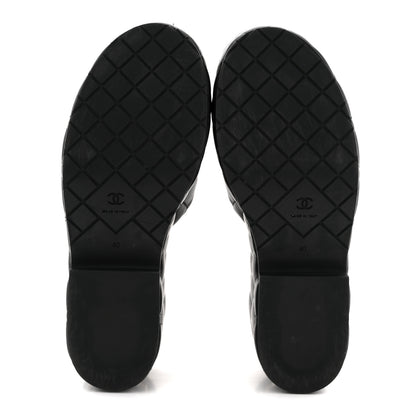Chanel Lambskin Quilted CC Mules Wedge Sandals 40 Black 7 of 15