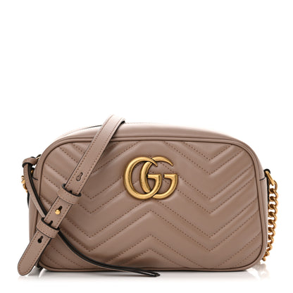 Gucci Calfskin Matelasse Small GG Marmont Chain Shoulder Bag Porcelain Rose 1 of 10