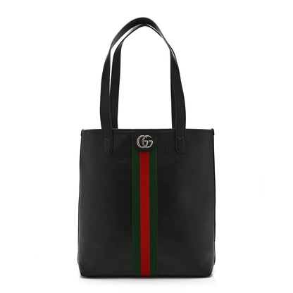 Gucci Textured Dollar Calfskin Web Medium Ophidia Tote Bag  Black 1 of 10