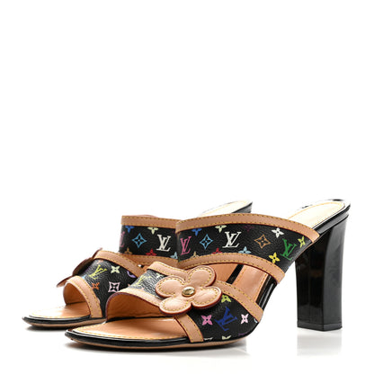 Louis Vuitton Monogram Multicolor Sandals 38.5 Black 4 of 10