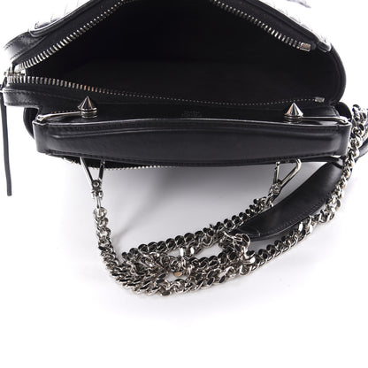 Fendi Shiny Nappa Trapuntata Small DotCom Click Top Handle Chain Satchel Black 6 of 11