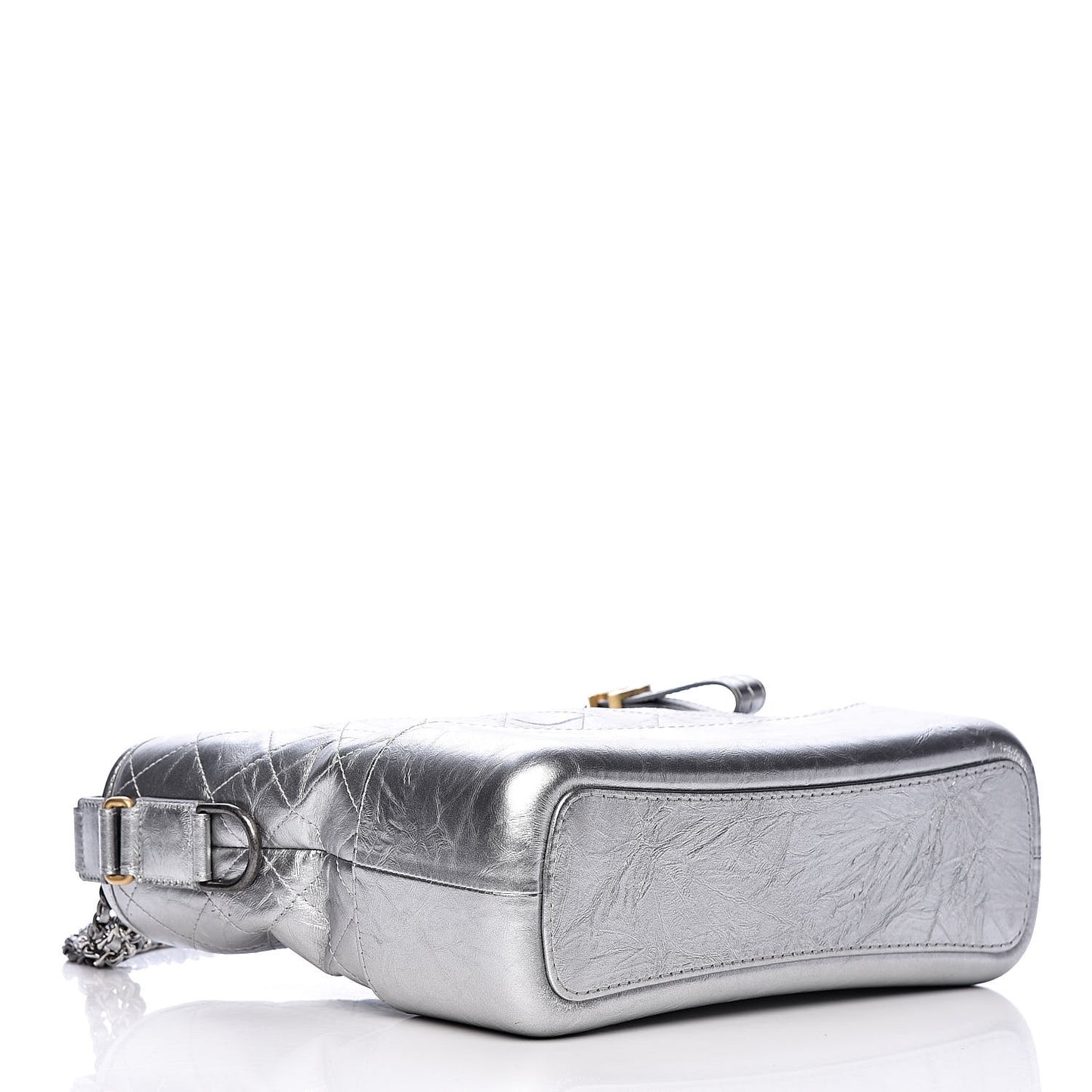 Metallic Lambskin Calfskin Quilted Medium Gabrielle Hobo Silver