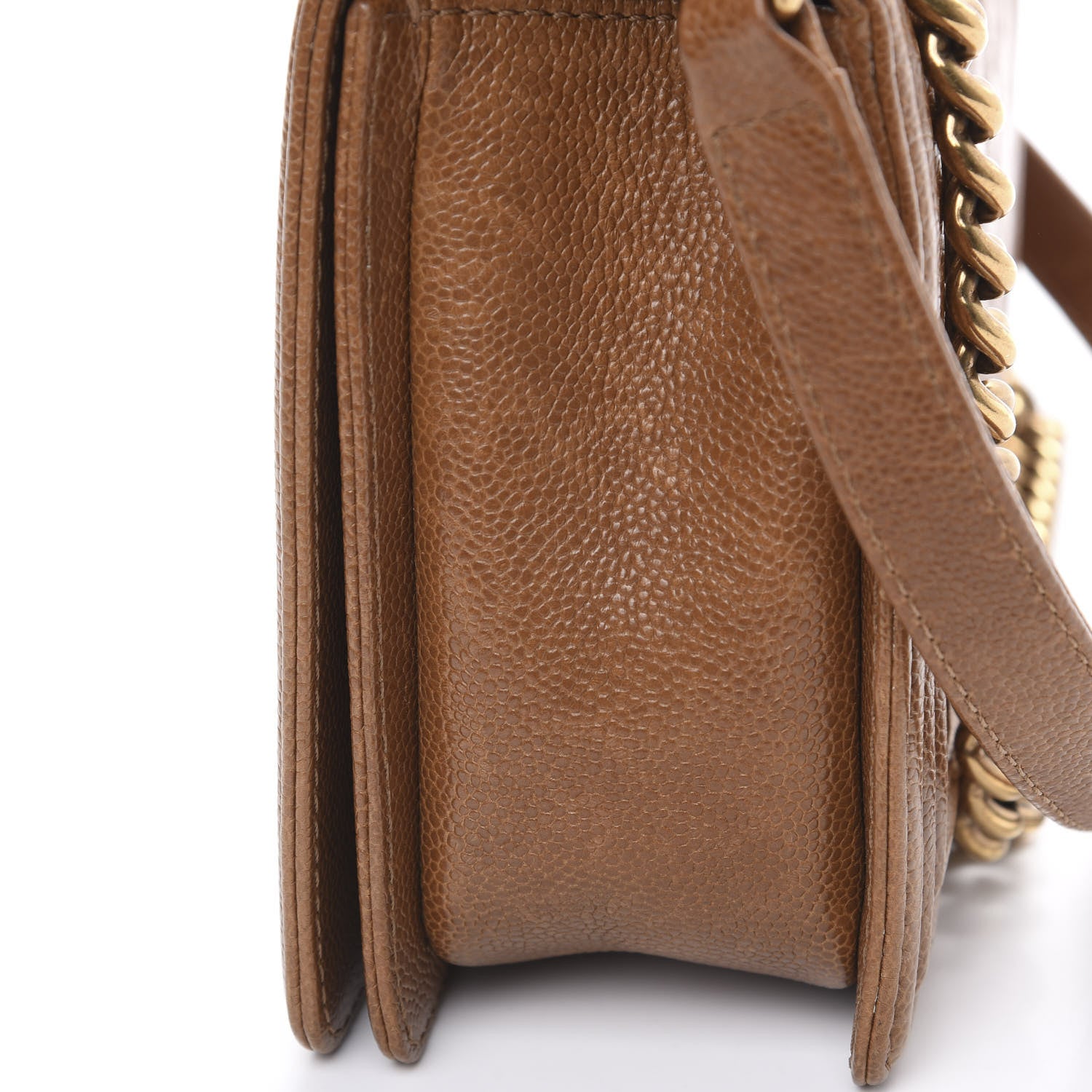 Chanel Caviar Quilted New Medium Boy Flap Light Brown 13 of 15