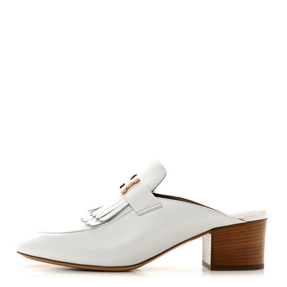 Hermes Goatskin Tuileries Mules 39.5 White 1 of 8