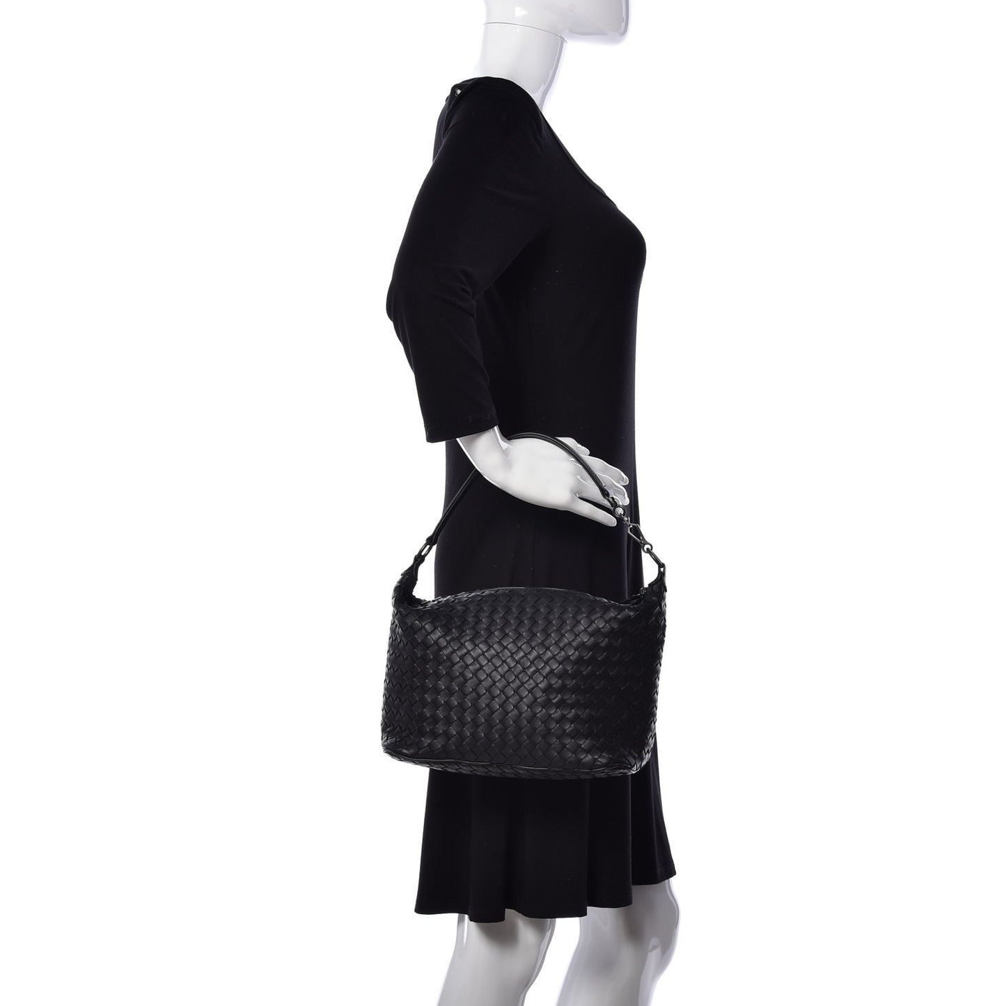 Nappa Intrecciato Small Shoulder Bag Black