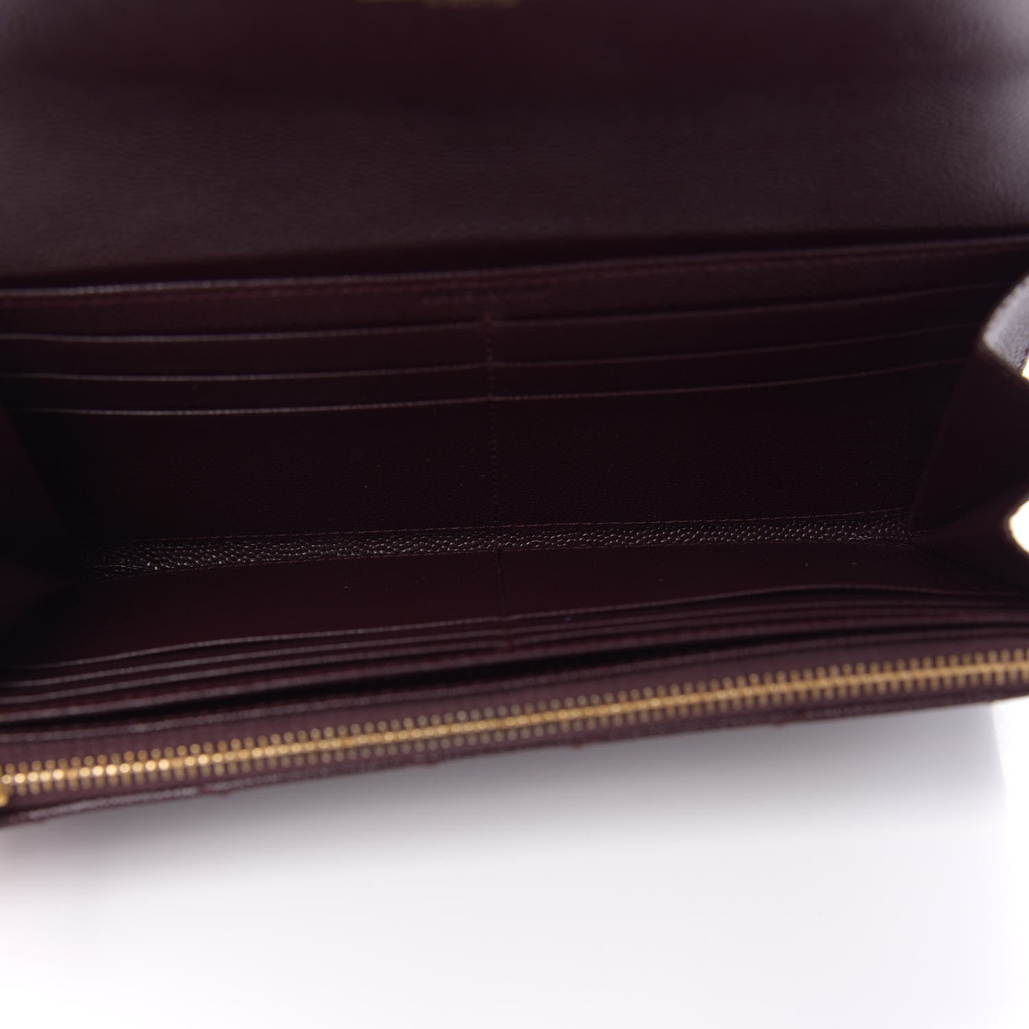 Saint Laurent Calfskin Matelasse Chevron Monogram Flap Wallet Amaranto 5 of 7