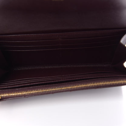 Saint Laurent Calfskin Matelasse Chevron Monogram Flap Wallet Amaranto 5 of 7