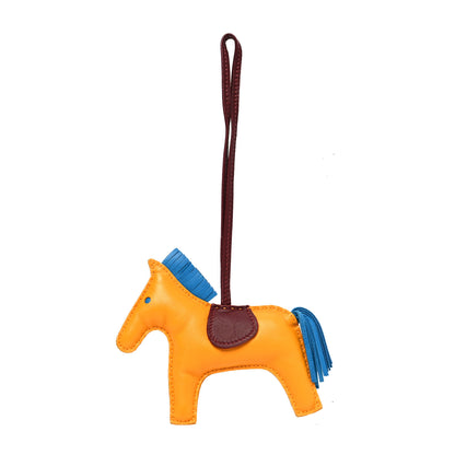 Hermes Milo Lambskin Grigri Rodeo Horse Bag Charm MM Jaune D'Or Bleu Zanzibar Rouge H 1 of 3