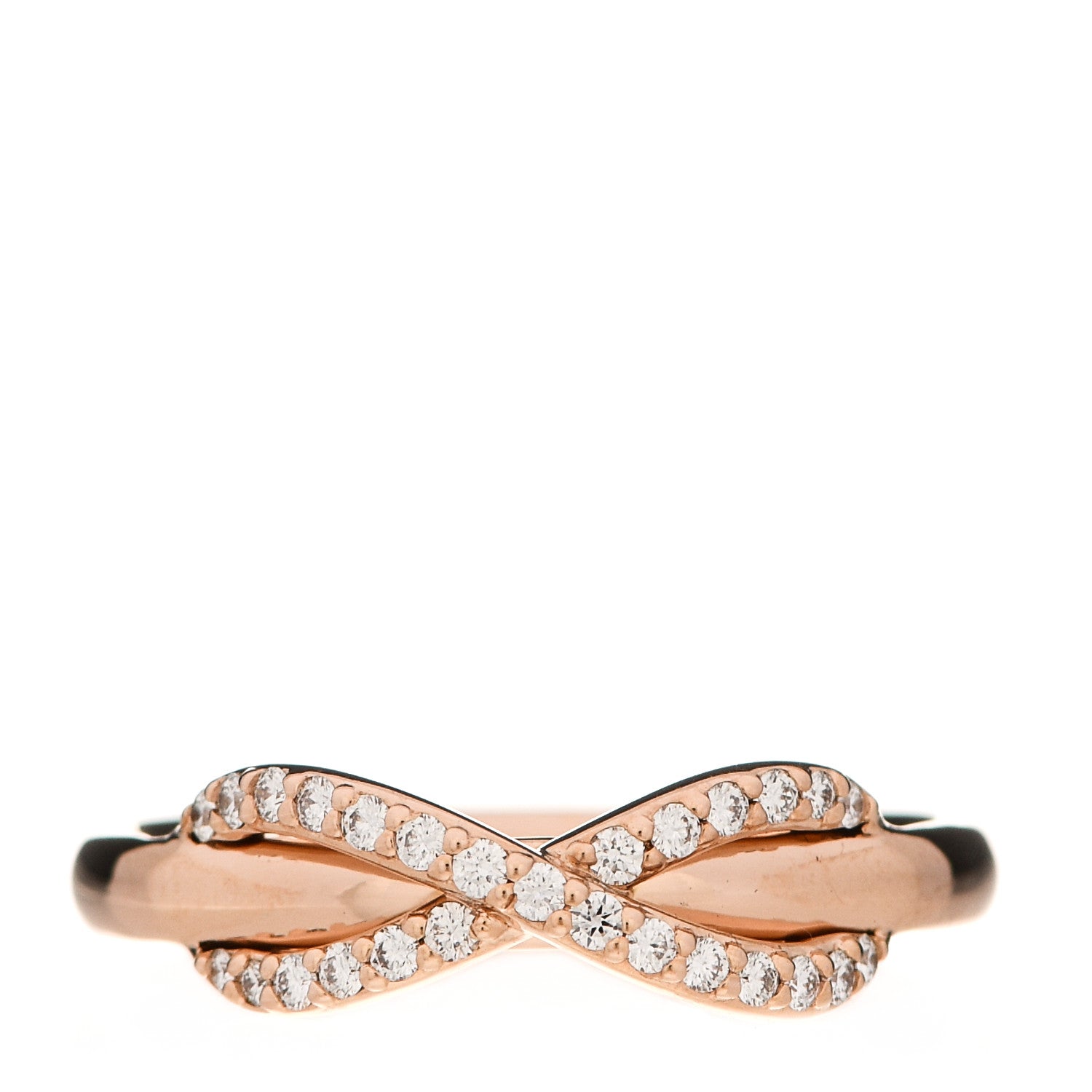 Tiffany 18K Rose Gold Diamond Infinity Ring 53. 6.25 1 of 5
