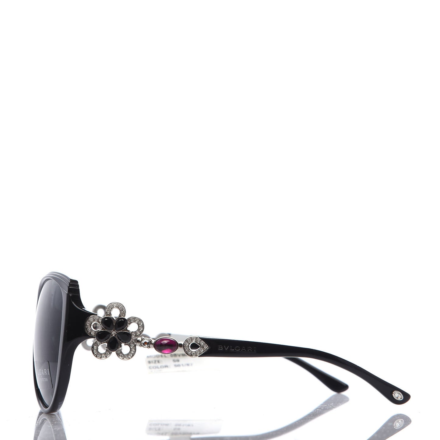 Flower Crystal Sunglasses Black
