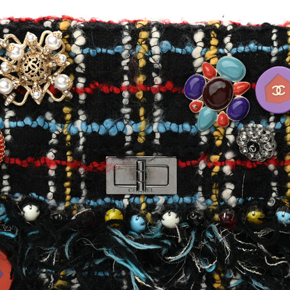 Chanel Tweed Quilted Embellished Reissue Shoulder Bag Black Multicolor 8 of 11