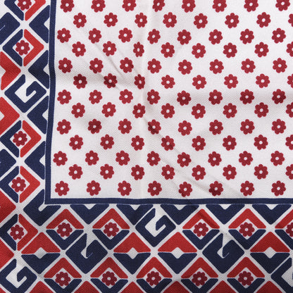 Gucci Silk Twill Plainmetric Square Scarf Ivory Blue 2 of 4
