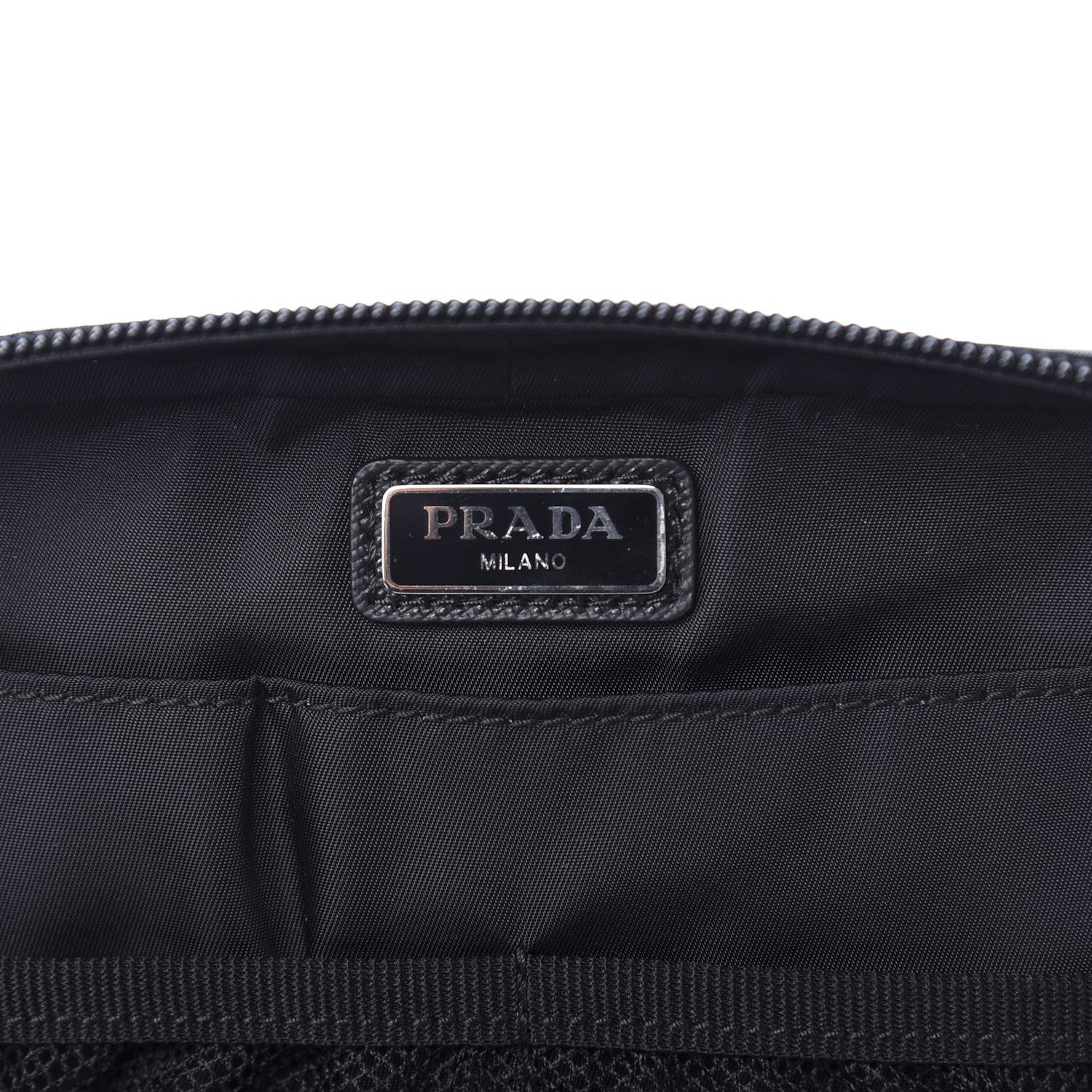 Prada Tessuto Nylon Saffiano Necessaaire Pouch Black 6 of 11