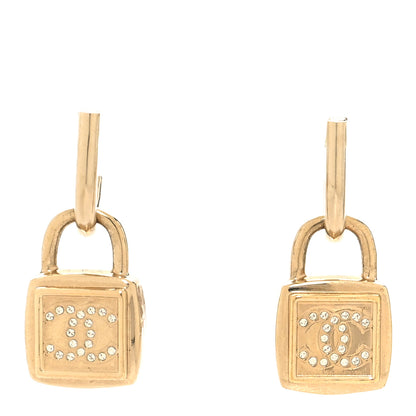 Chanel Metal CC Lock Drop Earrings Gold 1 of 5
