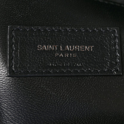 Saint Laurent Calfskin Crocodile Embossed Medium West Hollywood Monogram Fold-Over Grey 8 of 11