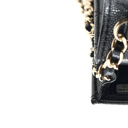Chanel Caviar Quilted Crystal CC Airpods Pro and Phone Case With Chain Black 6 of 9