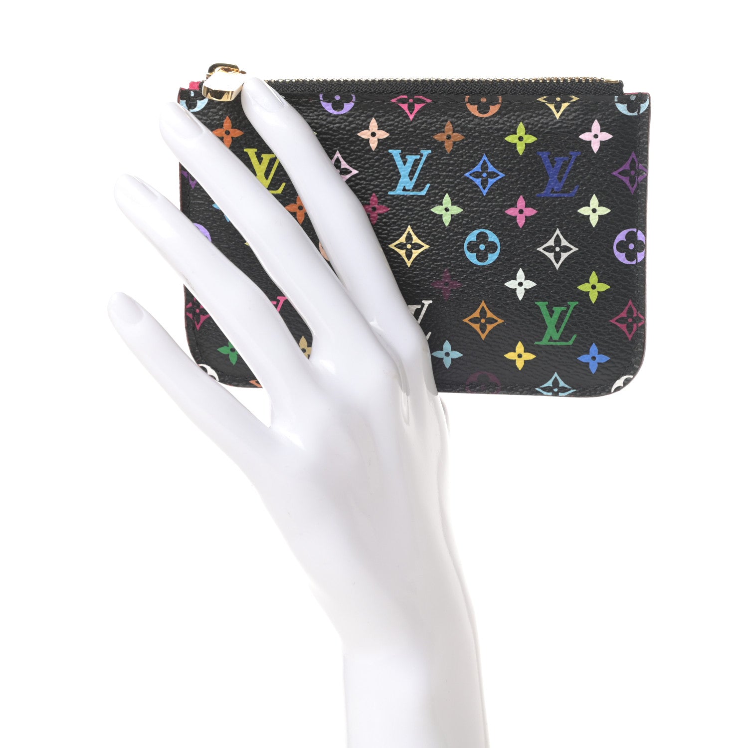 Louis Vuitton Monogram Multicolor Key Pouch Black Grenade 2 of 7