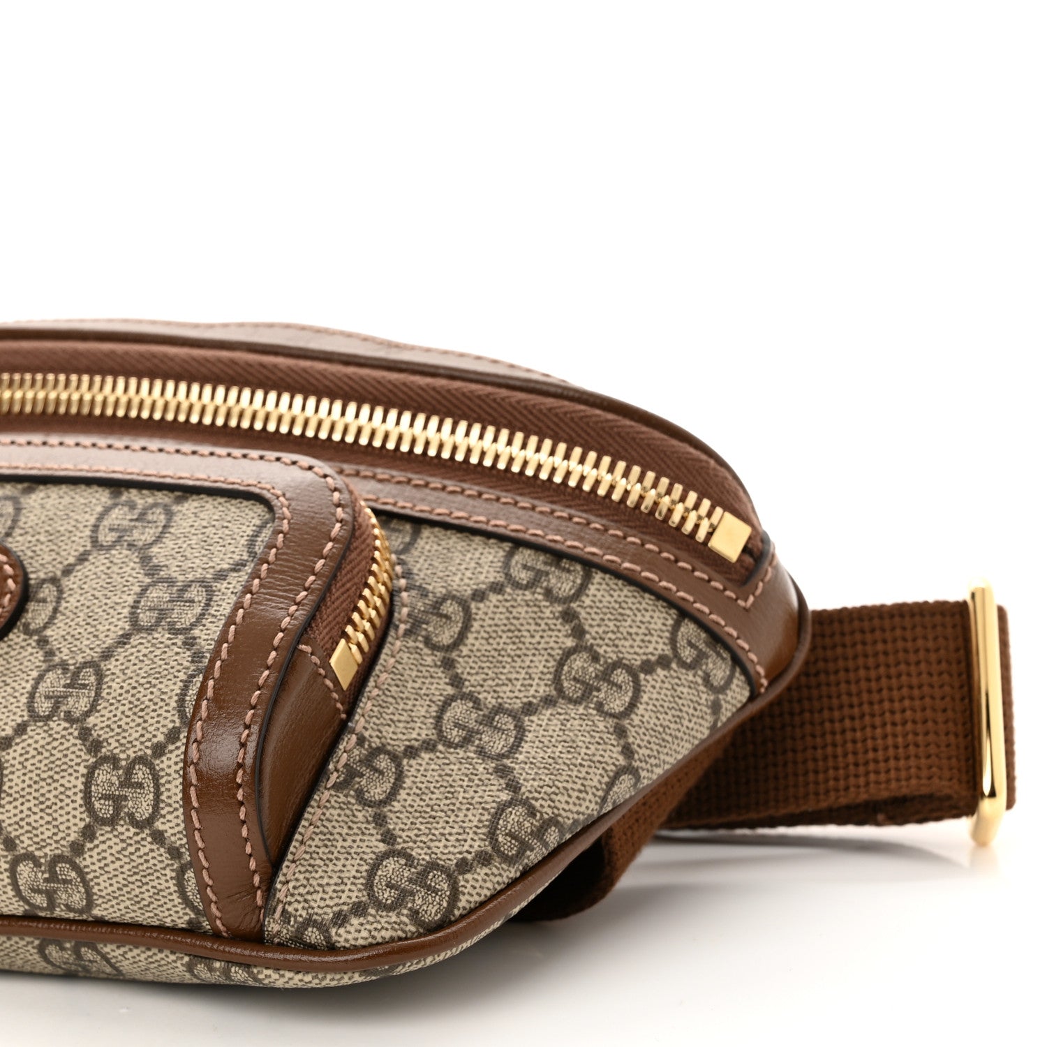 Gucci GG Supreme Monogram Textured Calfskin Retro Interlocking G Belt Bag Beige Ebony Brown Sugar 10 of 10