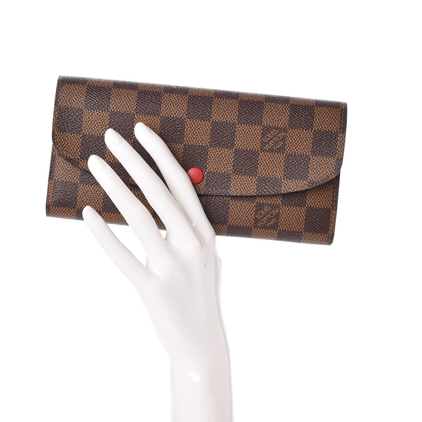 Damier Ebene Emilie Wallet Red