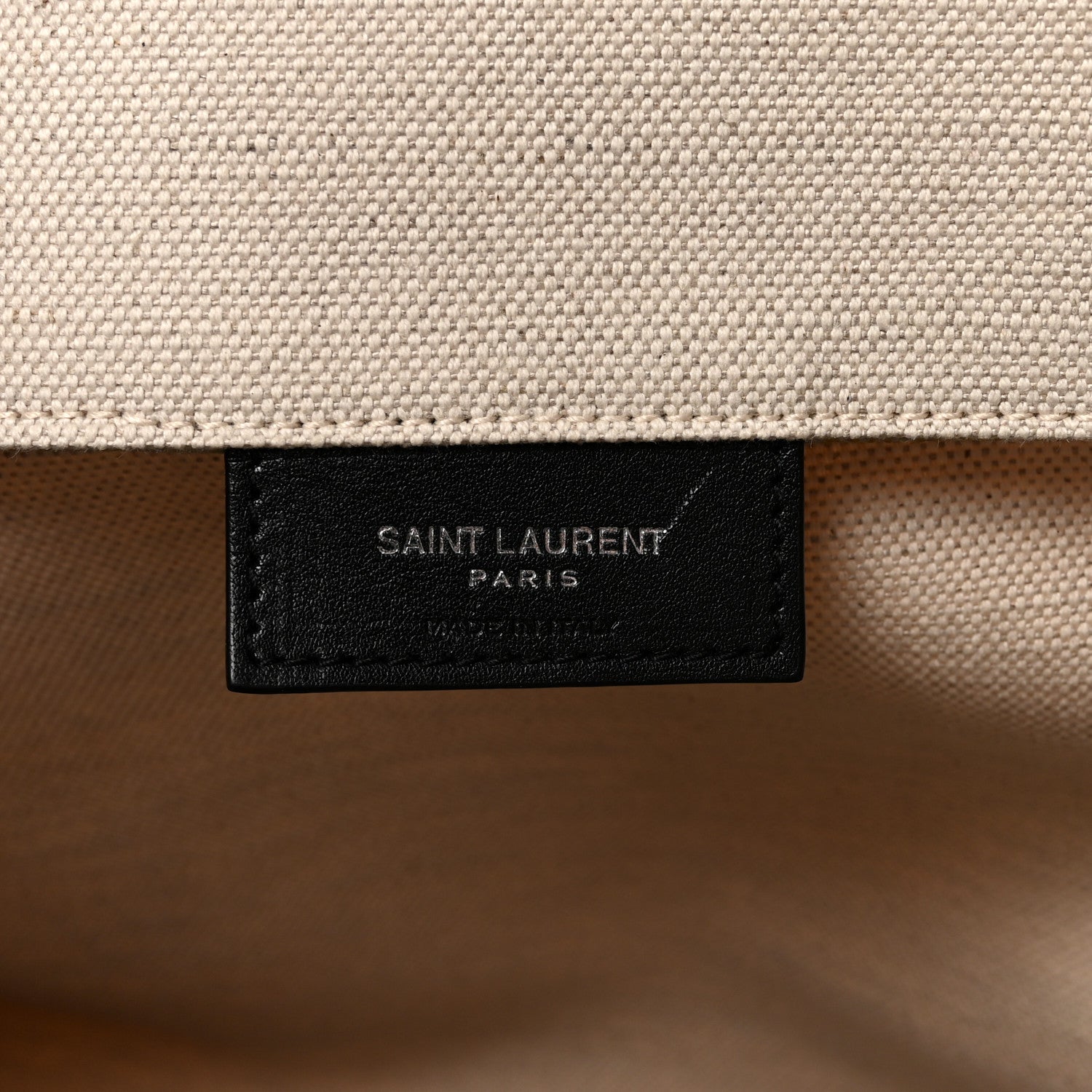 Saint Laurent Canvas Calfskin Large Thin Sac De Jour Naturel Black 6 of 9