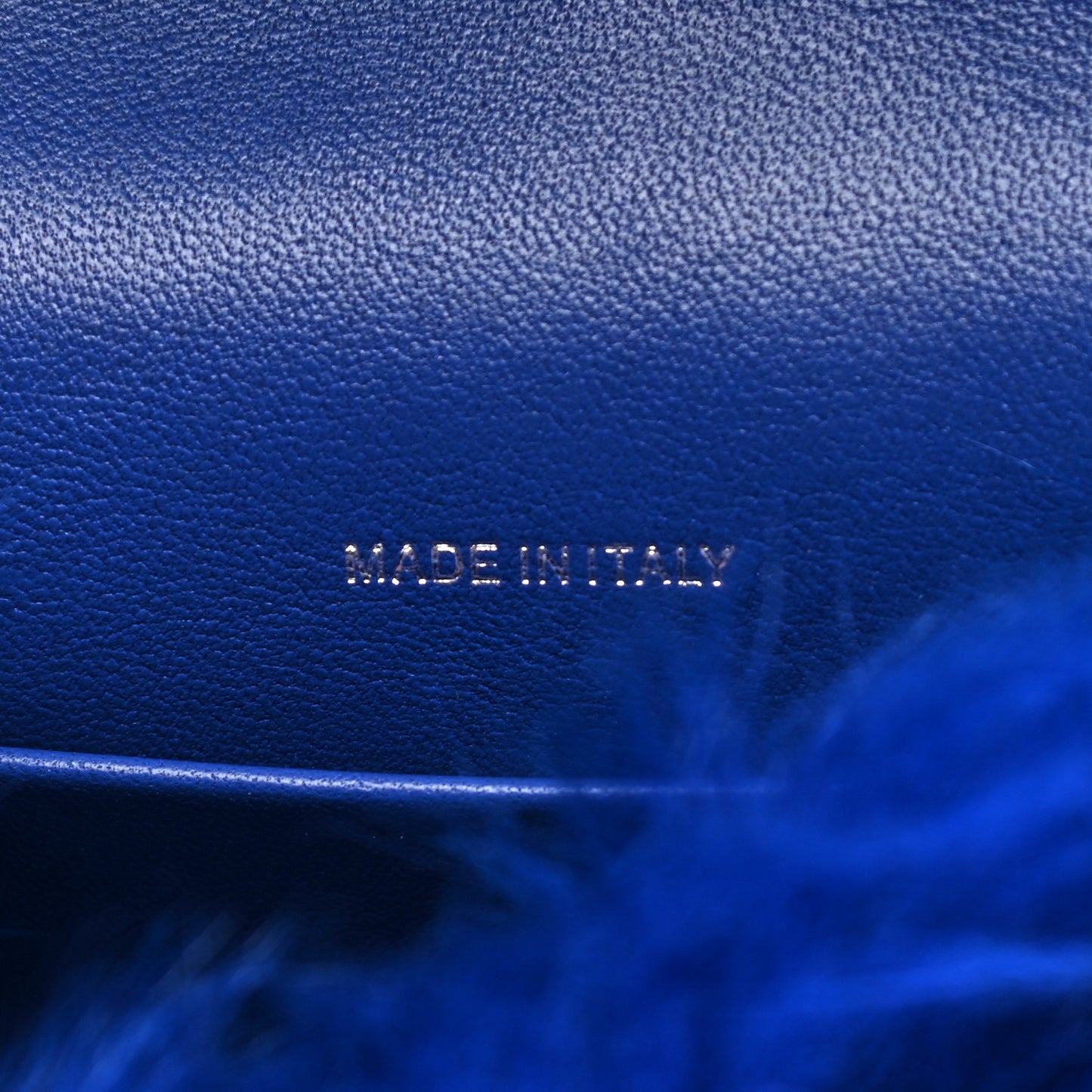 Shearling Lambskin CC Hook Card Holder Blue