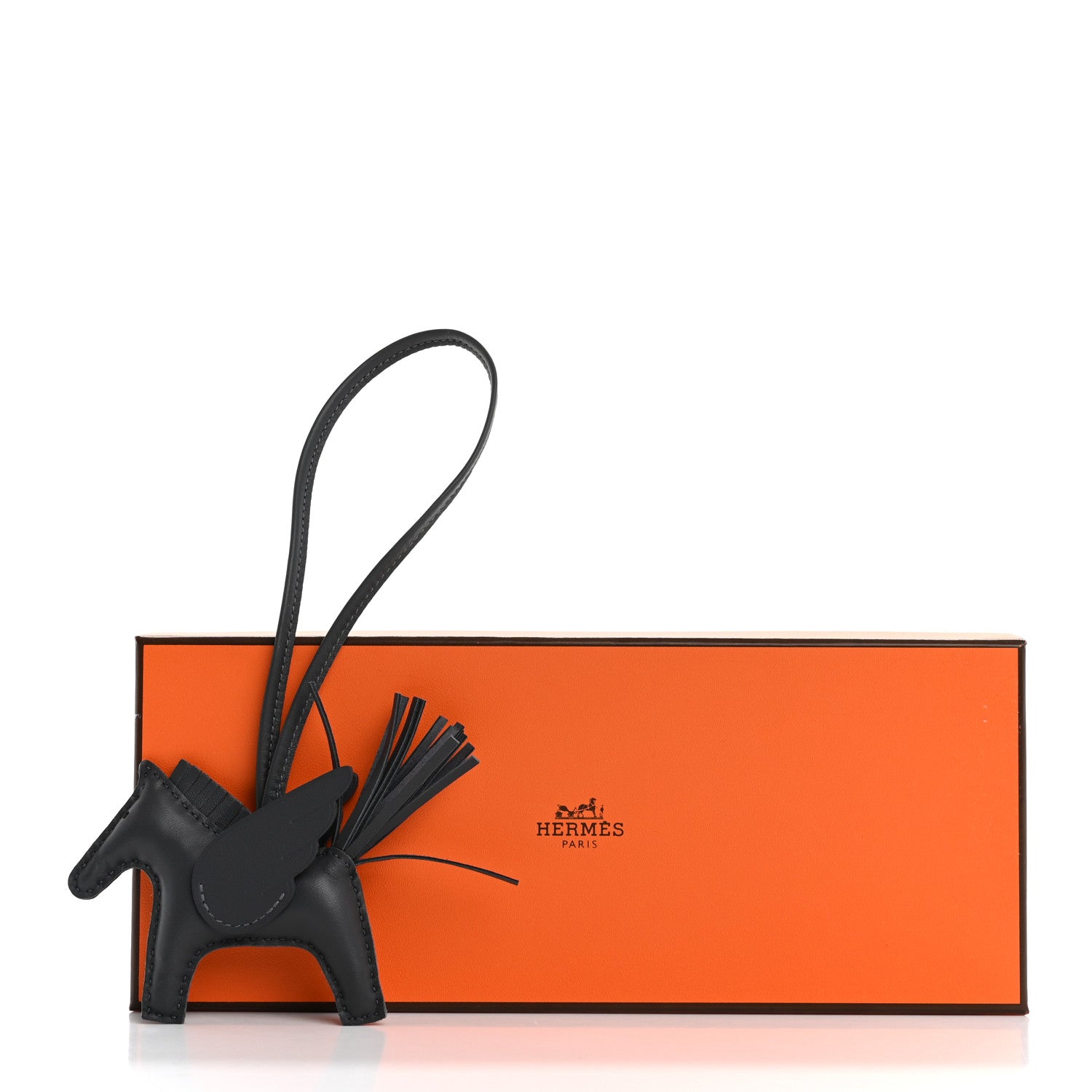 Hermes Milo Lambskin Grigri Rodeo Pegase Horse Bag Charm PM Ardoise 5 of 5