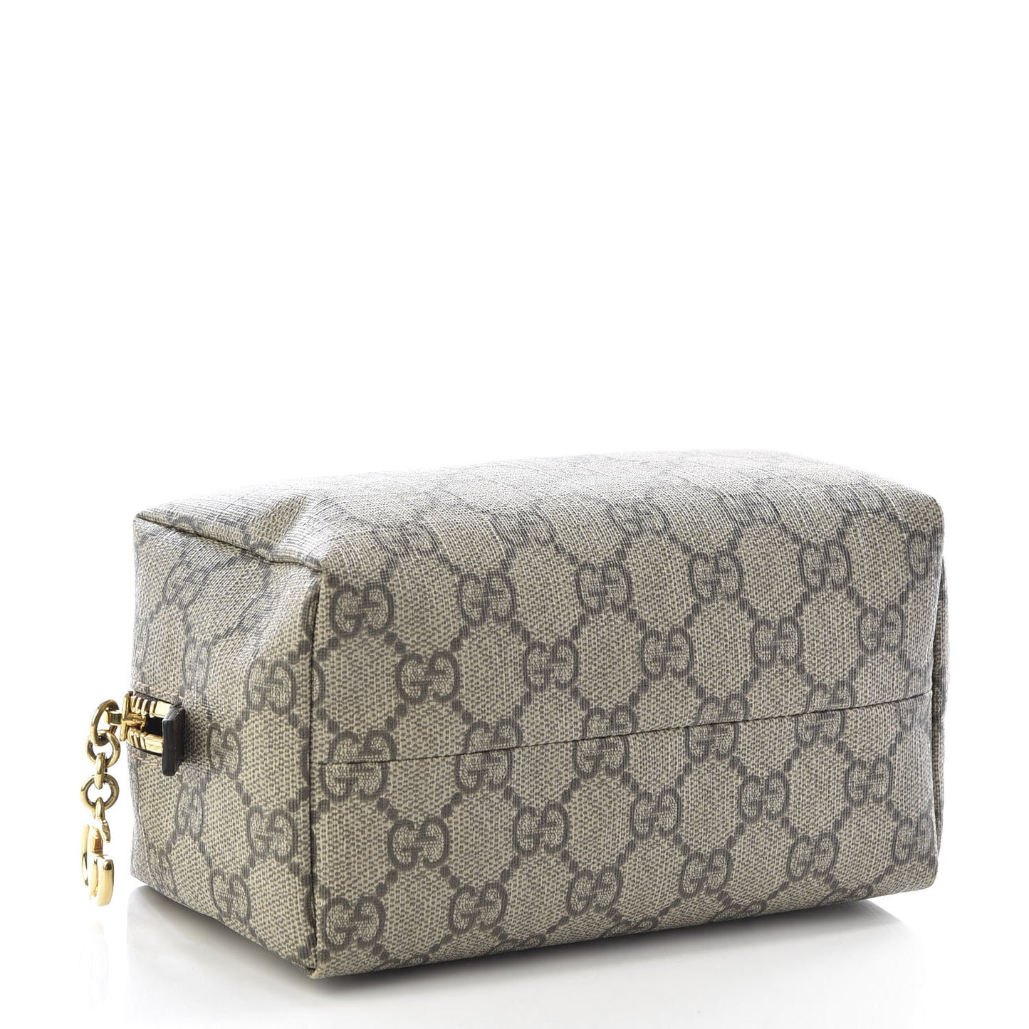 Soft GG Supreme Monogram Calfskin Medium Ophidia Cosmetic Case Beige Ebony New Acero