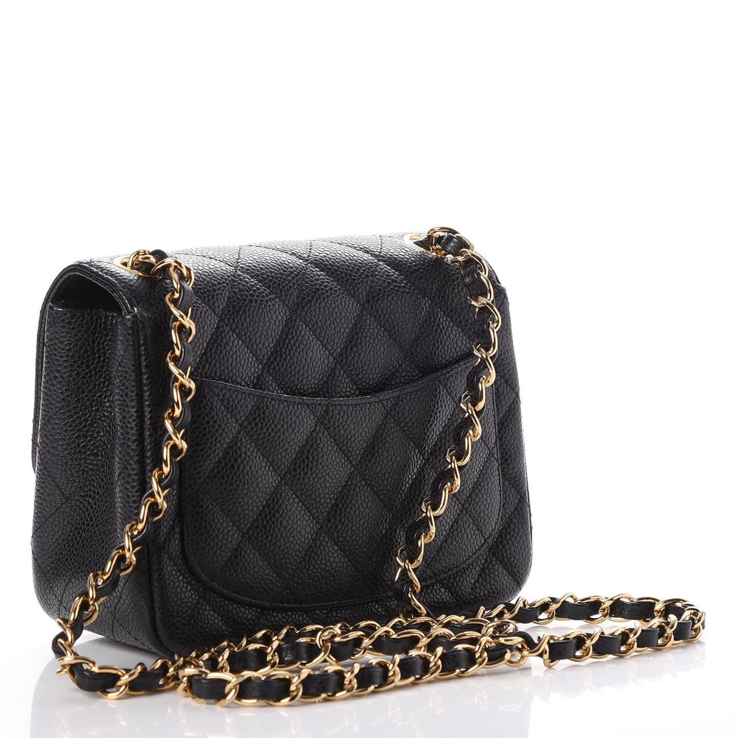 Caviar Quilted Mini Square Flap Black
