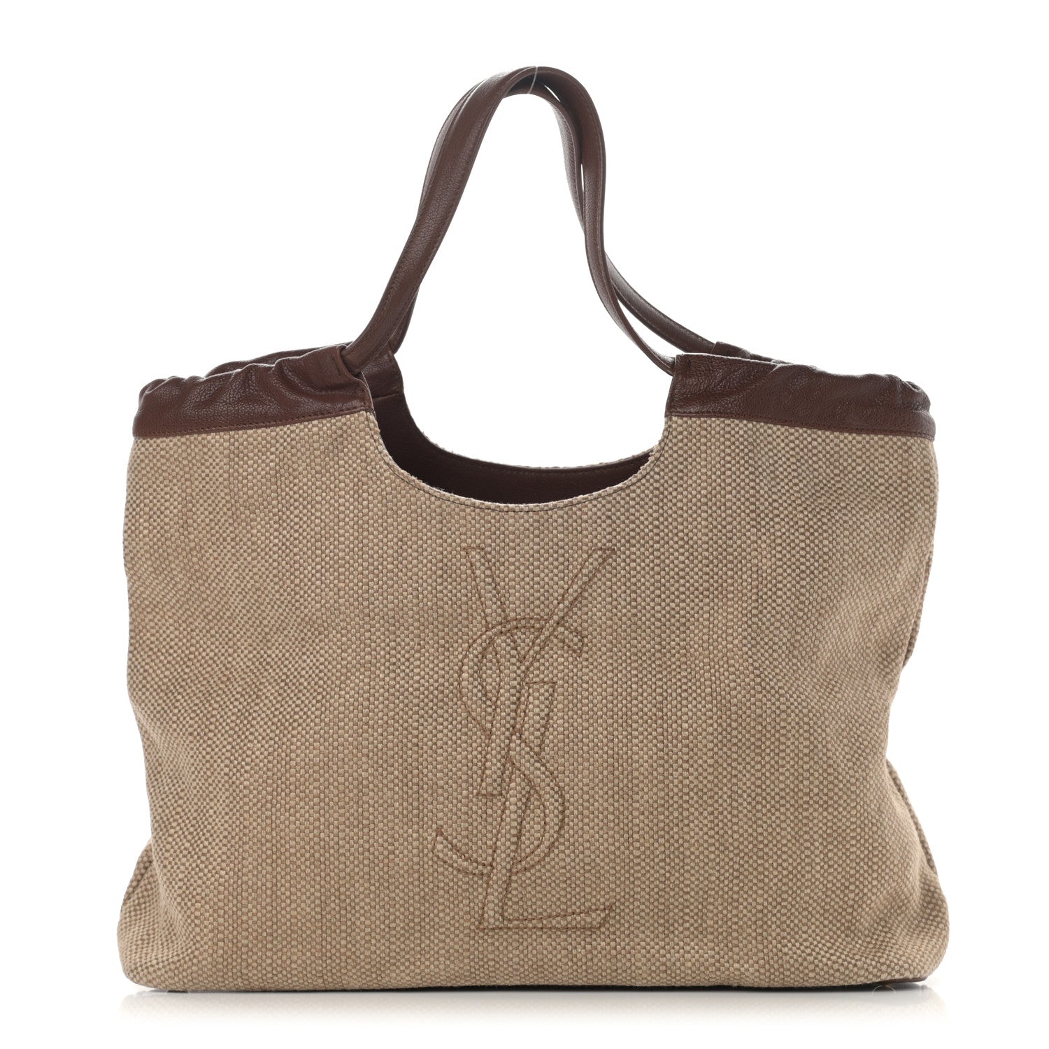 Saint Laurent Canvas Belle de Jour Cabas Tote Brown 1 of 10