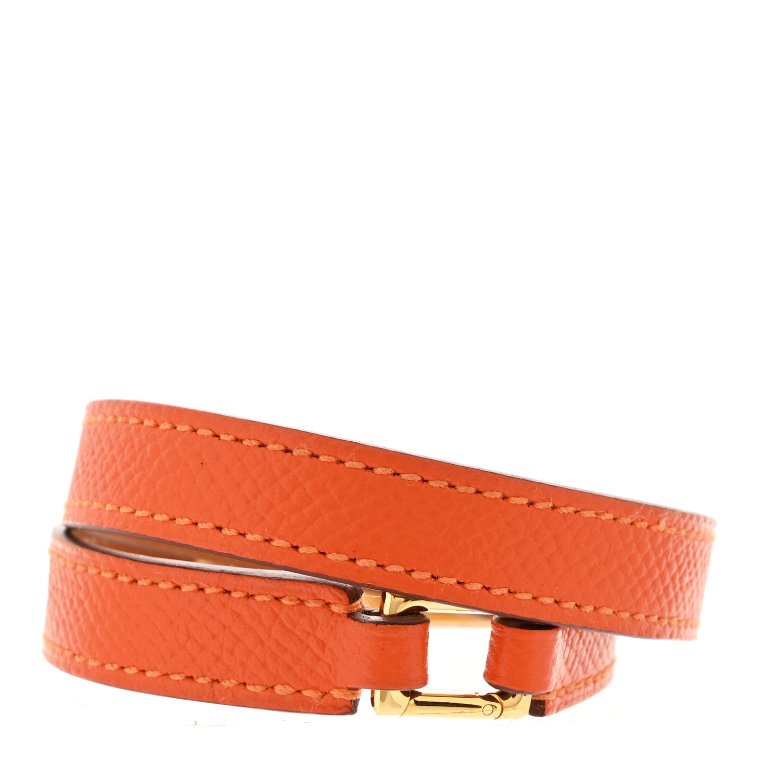 Hermes Epsom Rivale Double Tour Bracelet M Orange 3 of 7