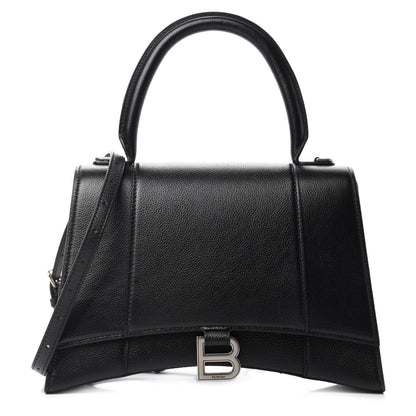 Balenciaga Grained Calfskin Medium Hourglass Top Handle Bag Black 1 of 9