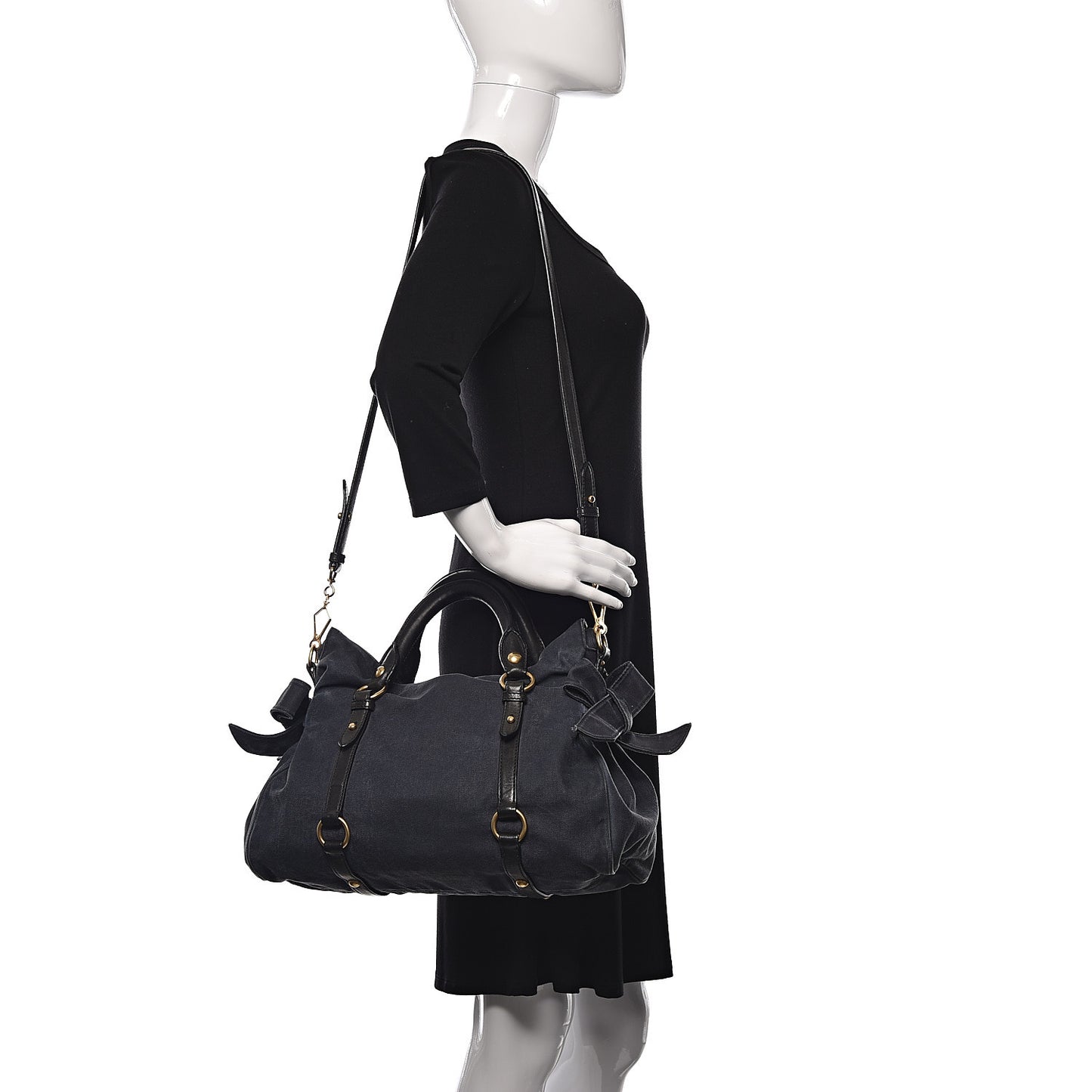 Washed Canvas Canapa Shopping Pattina Tote Bleuette