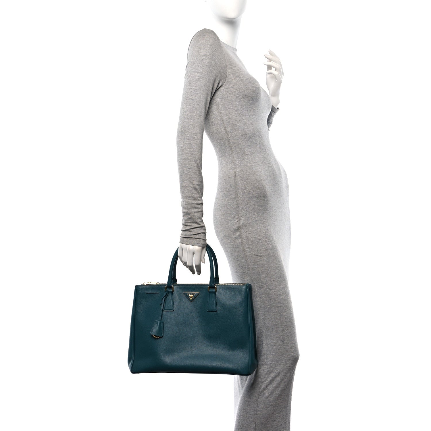 Prada Saffiano Lux Large Galleria Double Zip Tote Ottanio 2 of 10