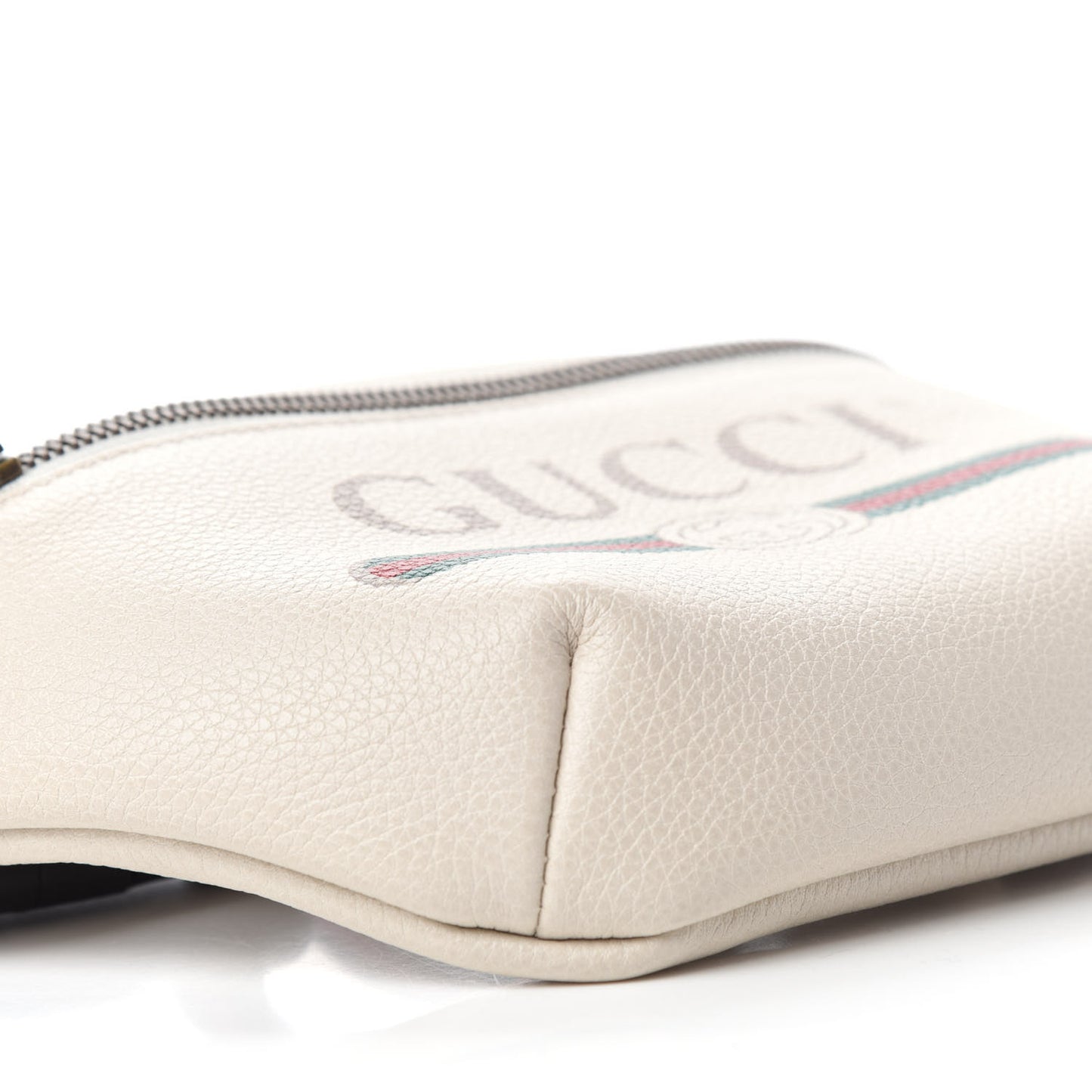 Grained Calfskin Small Logo Belt Bag White