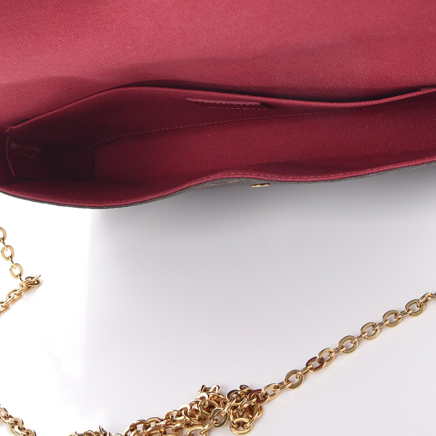 Monogram Pochette Felicie Chain Wallet Fuchsia
