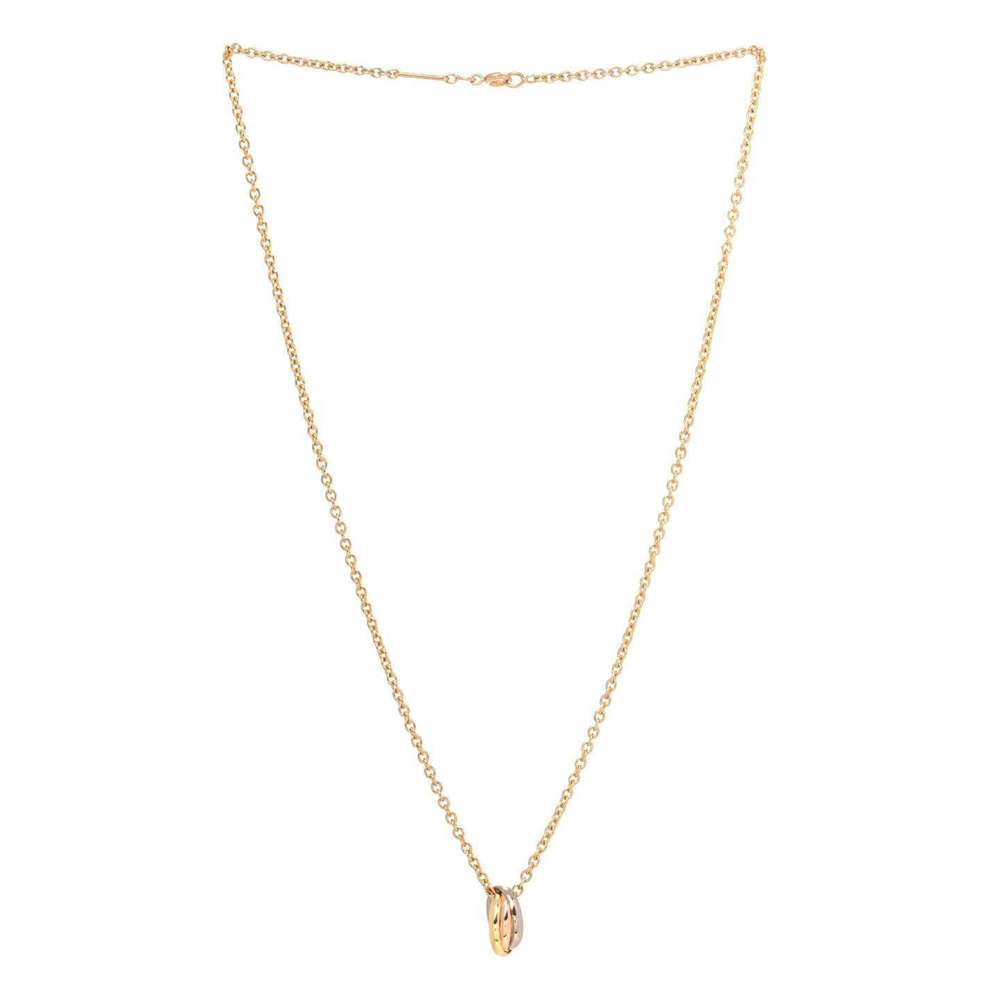 18K Pink Yellow White Gold Baby Trinity Pendant Necklace