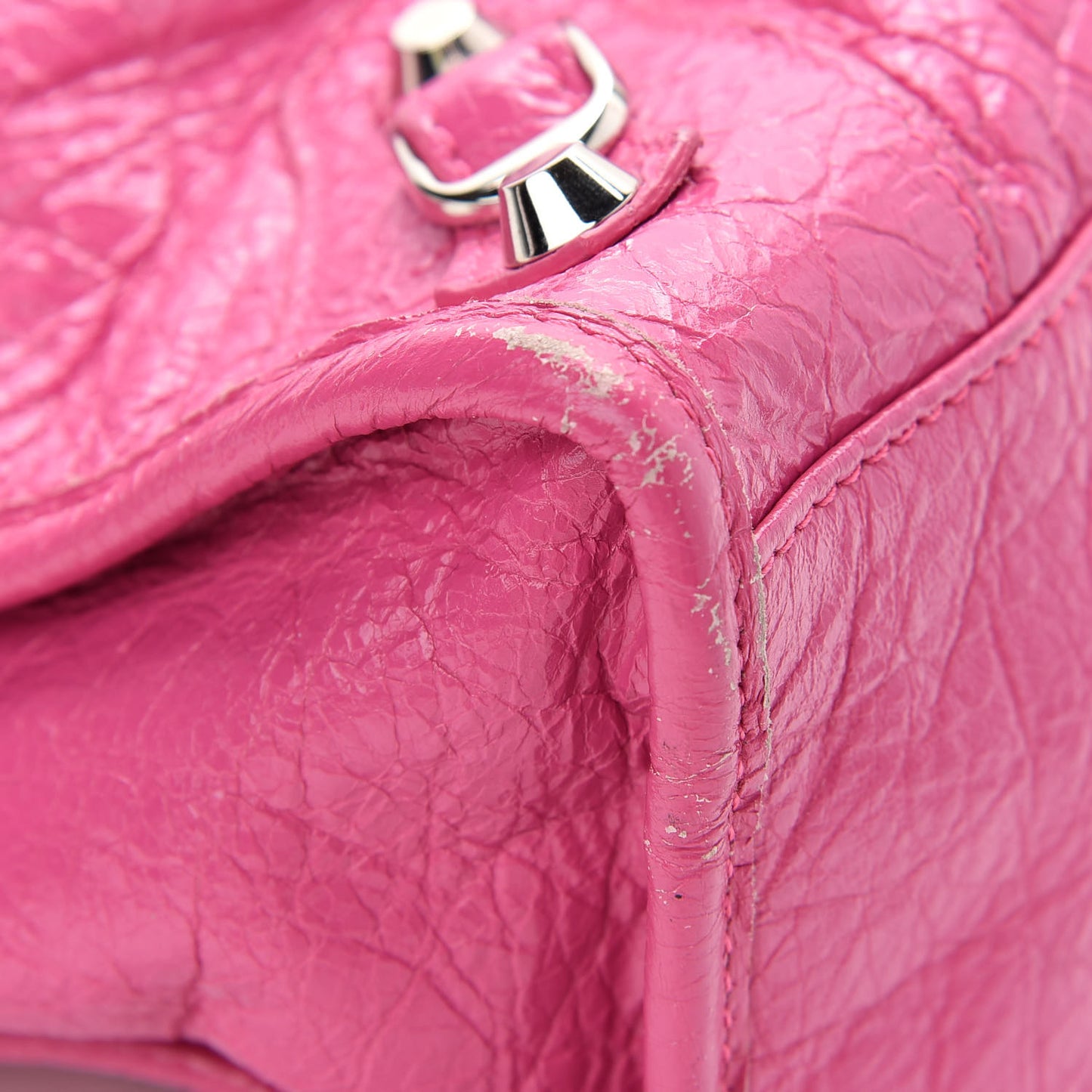 Agneau Classic Silver Hardware S City Rose Flamingo