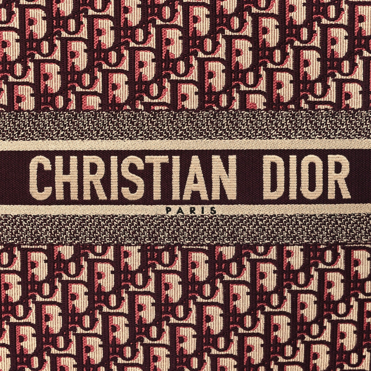Christian Dior Oblique Large Book Tote Burgundy Multicolor 7 of 10