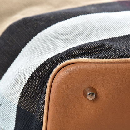 Burberry Canvas Mega Check Medium Ashby Hobo Saddle Brown 10 of 19