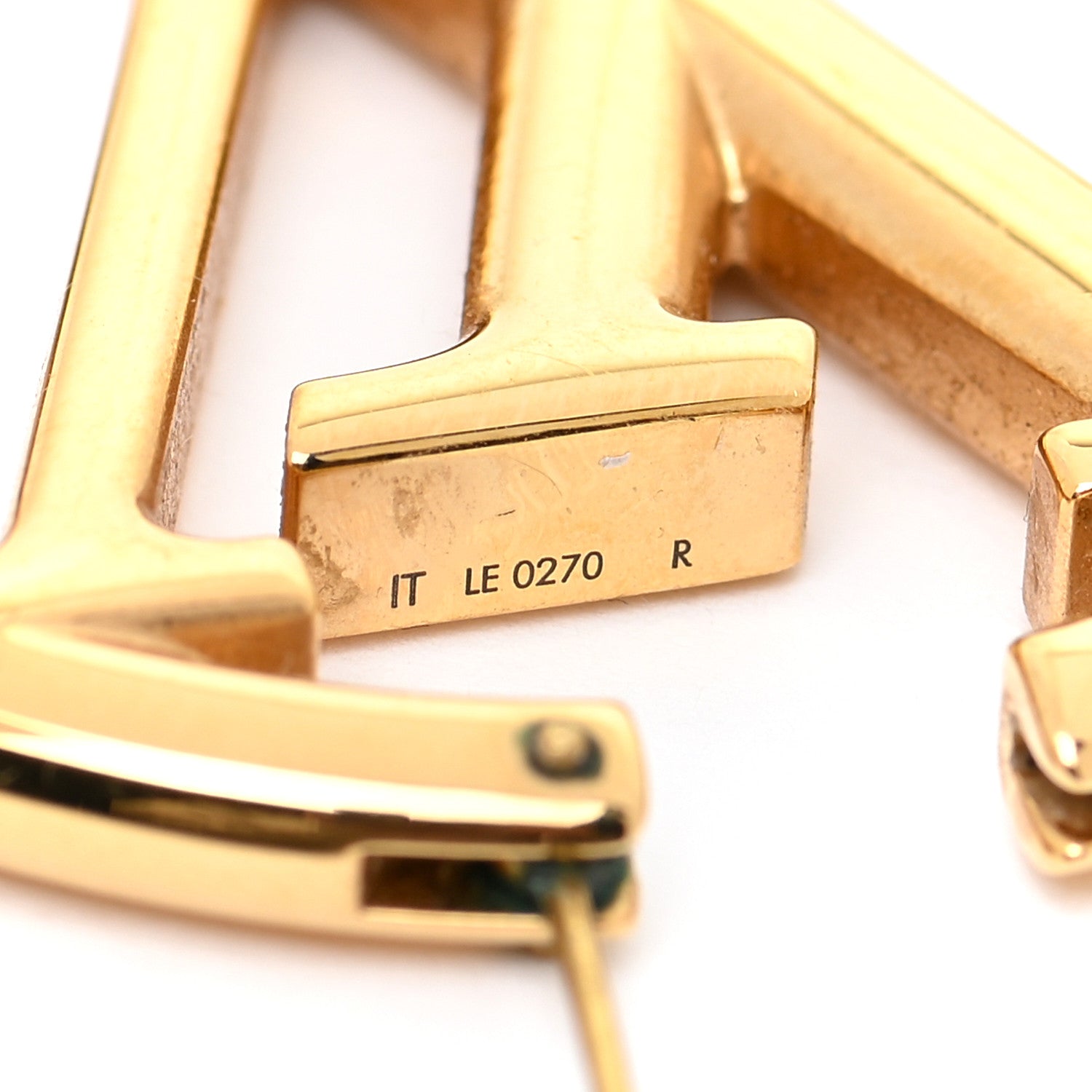 Louis Vuitton Metal Louise Hoop Earrings Gold 5 of 6