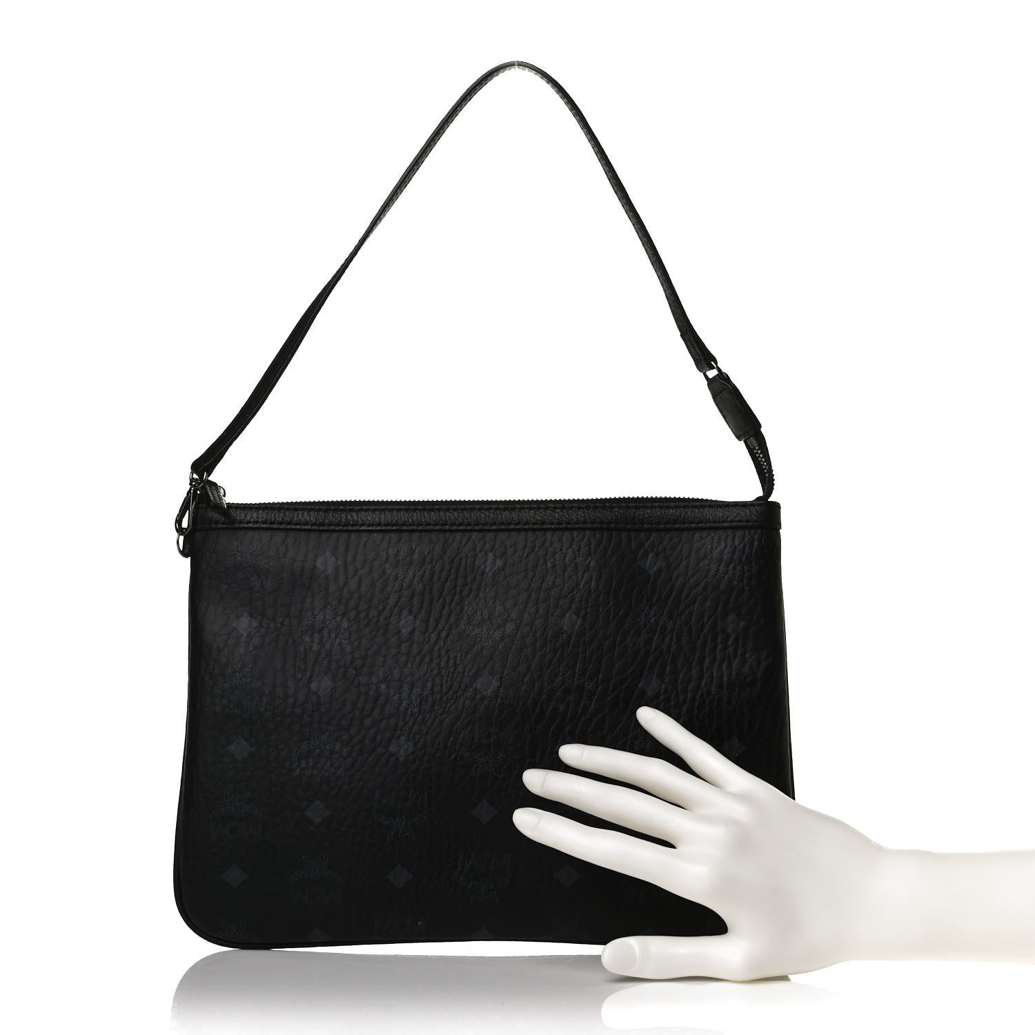 MCM Visetos Medium Crossbody Pouch Black 2 of 8